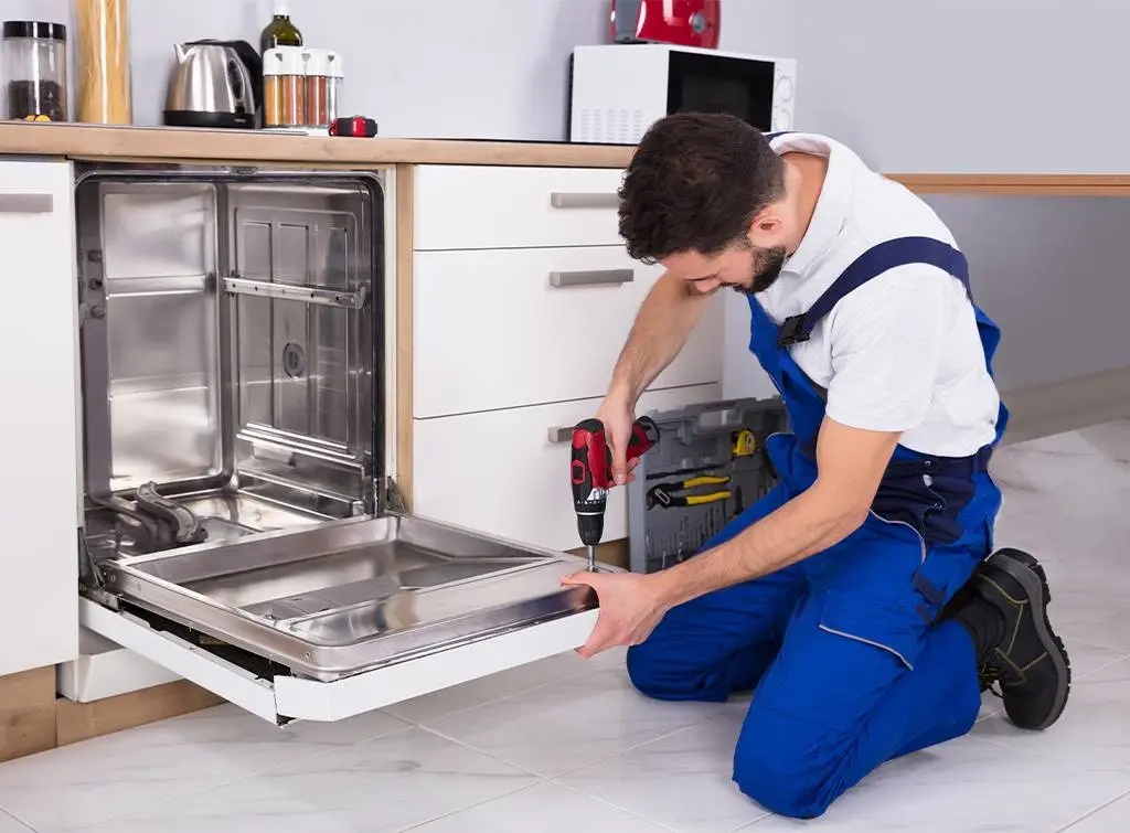 Installing a new dishwasher, connecting water lines